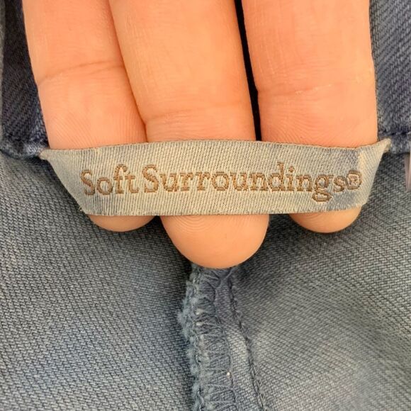 Soft Surroundings Blue Snap Up Ankle Leggings - Picture 10 of 14